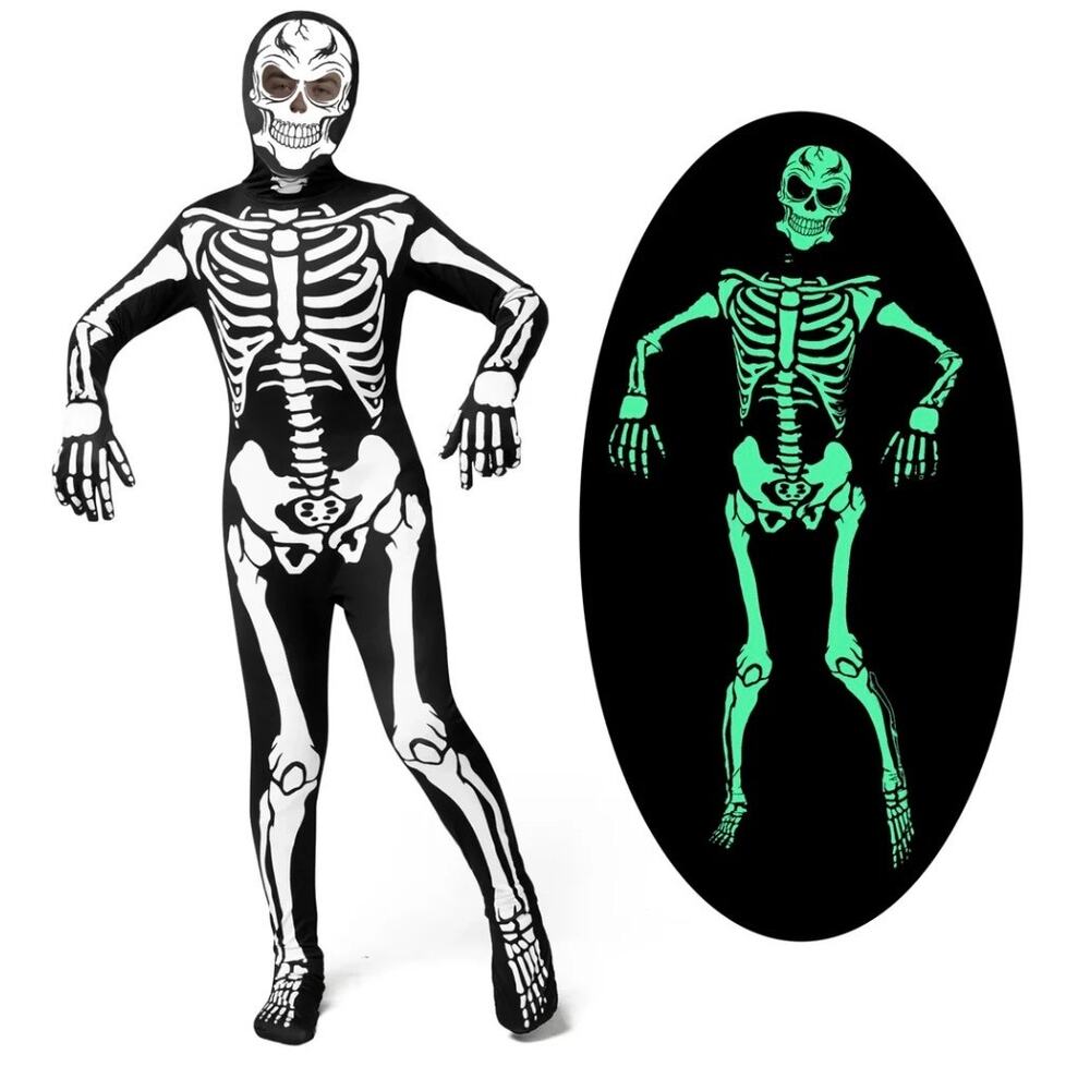 Spooktacular Creations Kids Unisex Second Skin Skeleton Costume NIP Size S 5-7